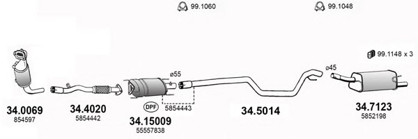 ASSO ART3580 Exhaust System